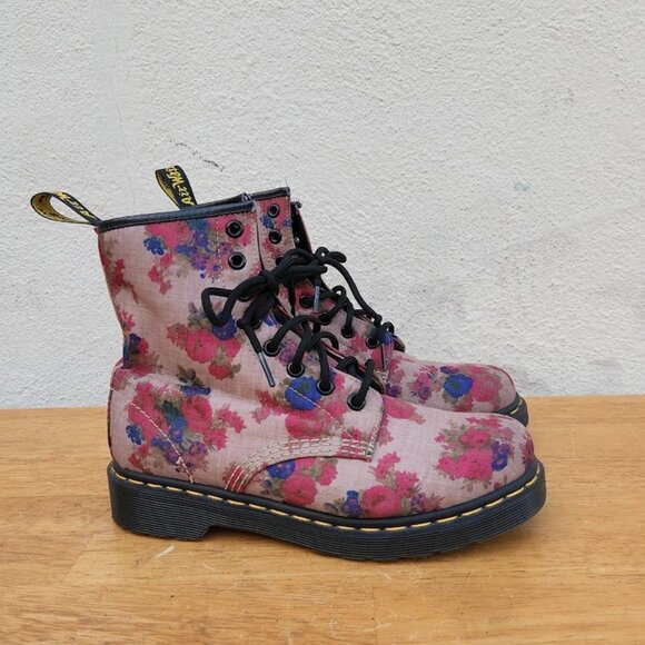 Dr. Martens Floral Castel Boots - Picture 2 of 11